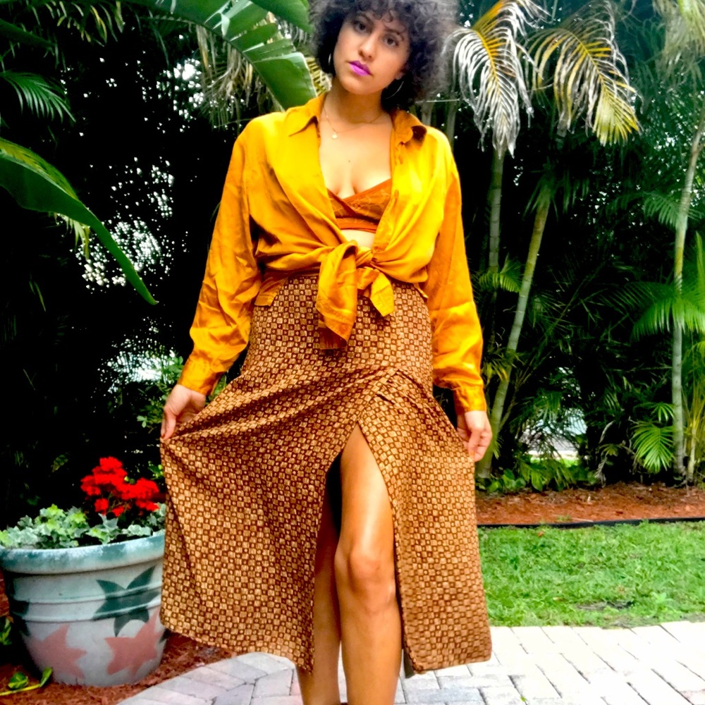 Vintage brown long skirt